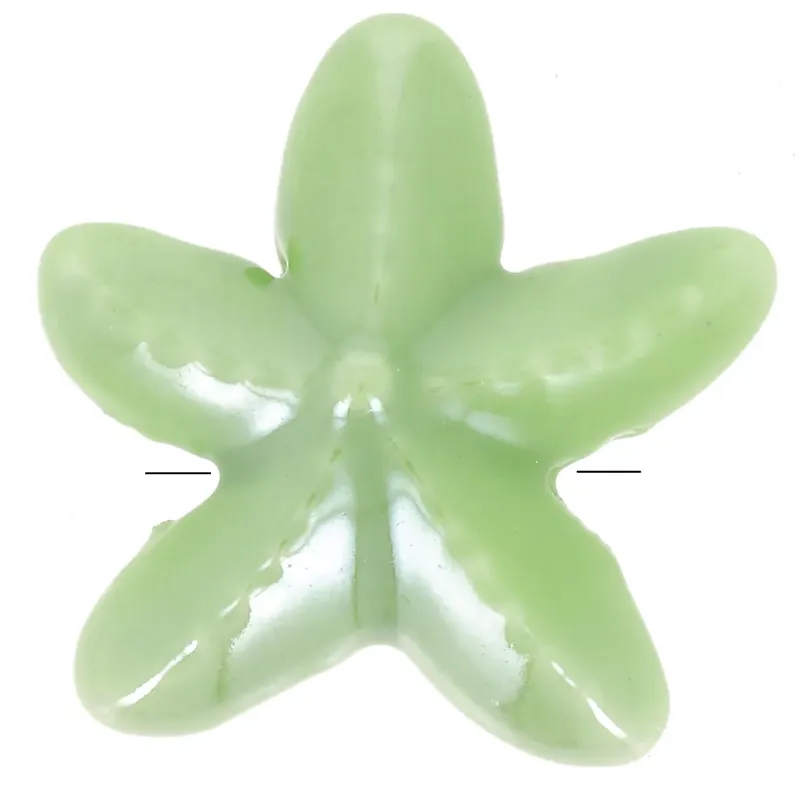Professionale Perles étoile de mer 17 mm en céramique - Vert irisé x5