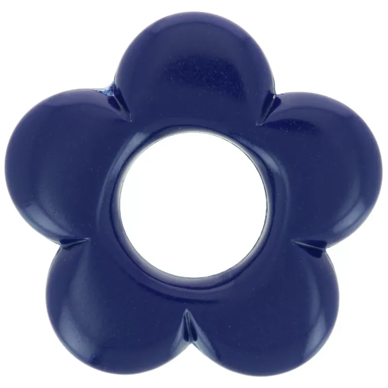 Ultimissimo Modello Pendentif fleur 21 mm en résine opaque – Bleu foncé x1