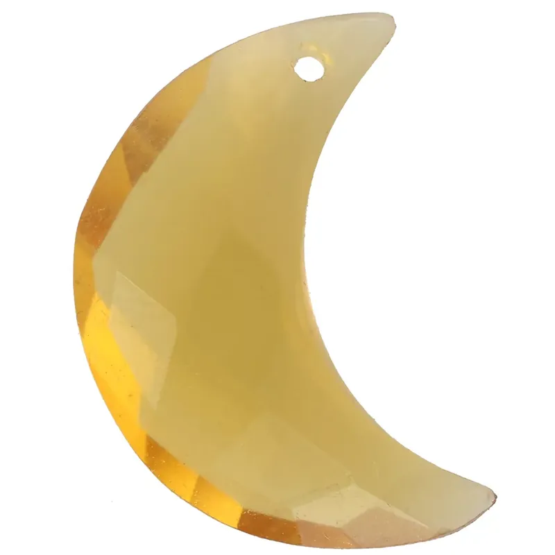 Pendentif demi-lune facetté 20×14 mm en imitation pierre gemme – Hydro Citrine x1 Offerta Lampo