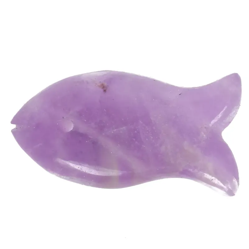 Fatto A Mano Pendentif poisson 21×11 mm en pierre gemme – Amethyste x1
