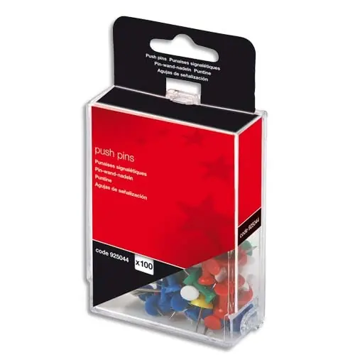 PERGAMY Boîte de 100 épingles t&ecirc;te ronde pointe acier. Coloris assortis opaques Offerta