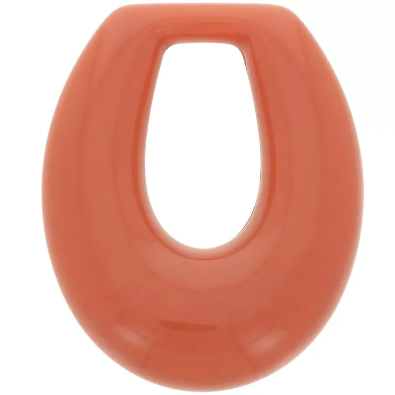 Super Prezzo Pendentif goutte évidée en résine opaque 33×27 mm – Terre cuite x1