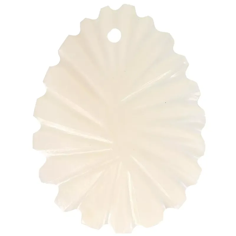Pendentifs feuilles incurvées 30x22 mm en Nacre - Naturel x2 Miglior Prezzo