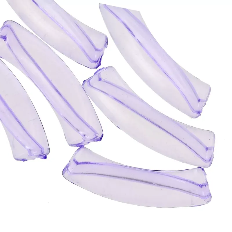 Affare Perles tube incurvé en acrylique transparent 32x8 mm - Violet x6