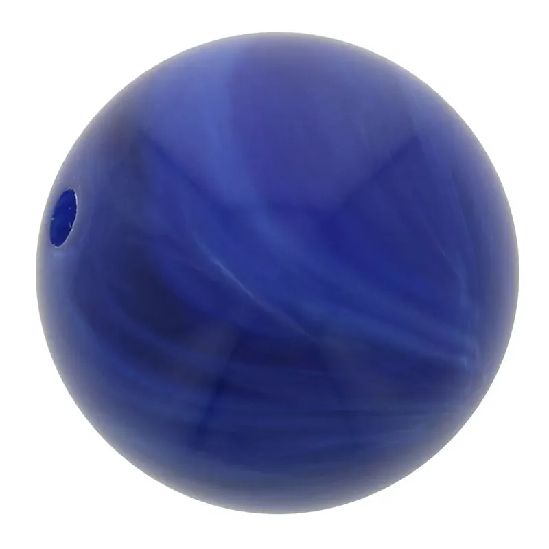 Quantità Limitata Perles en résine opaque 10 mm – Bleu marine marbré x8