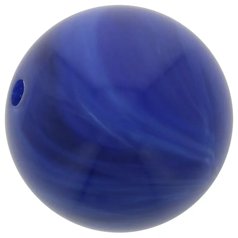Spedito Oggi Perles en résine opaque 12 mm – Bleu marine marbré x6