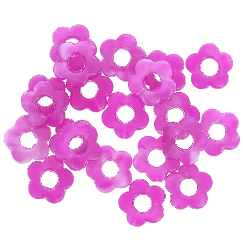 Compra Oggi Stesso Perles fleur en résine opaque 14 mm – Marbré Magenta x4