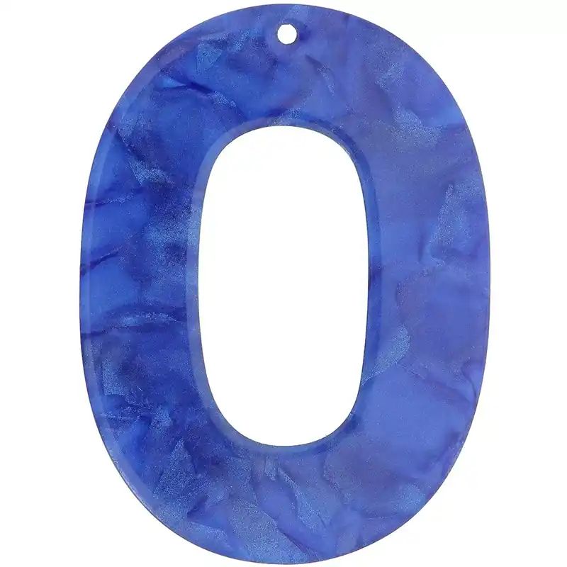 Ultimissimo Modello Pendentif ovale évidé en acetate opaque 47×34 mm – Bleu roi nacré x1