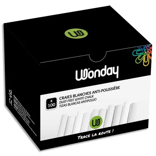 Prezzo Basso WONDAY Boîte de 100 Craies anti-poussière coloris Blanc