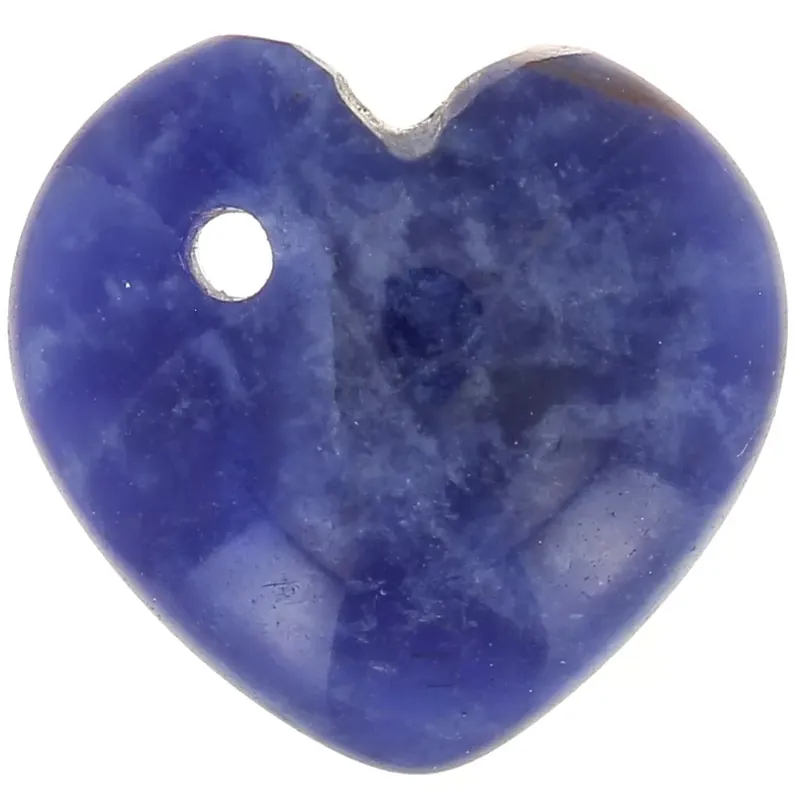 Sequin coeur 10 mm en pierre gemme – Sodalite x1 Spedizione Mondiale