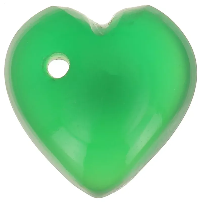 Sequin coeur 10 mm en pierre gemme teintée – Onyx vert x1 Novità