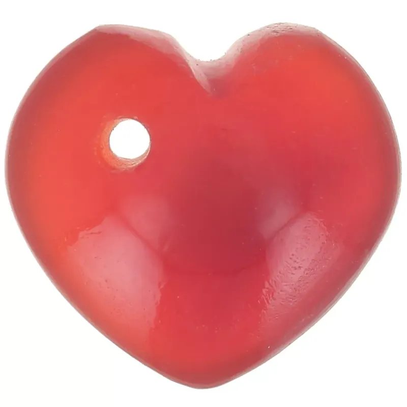Sequin coeur 10 mm en pierre gemme teintée – Agate rouge x1 Di Tendenza
