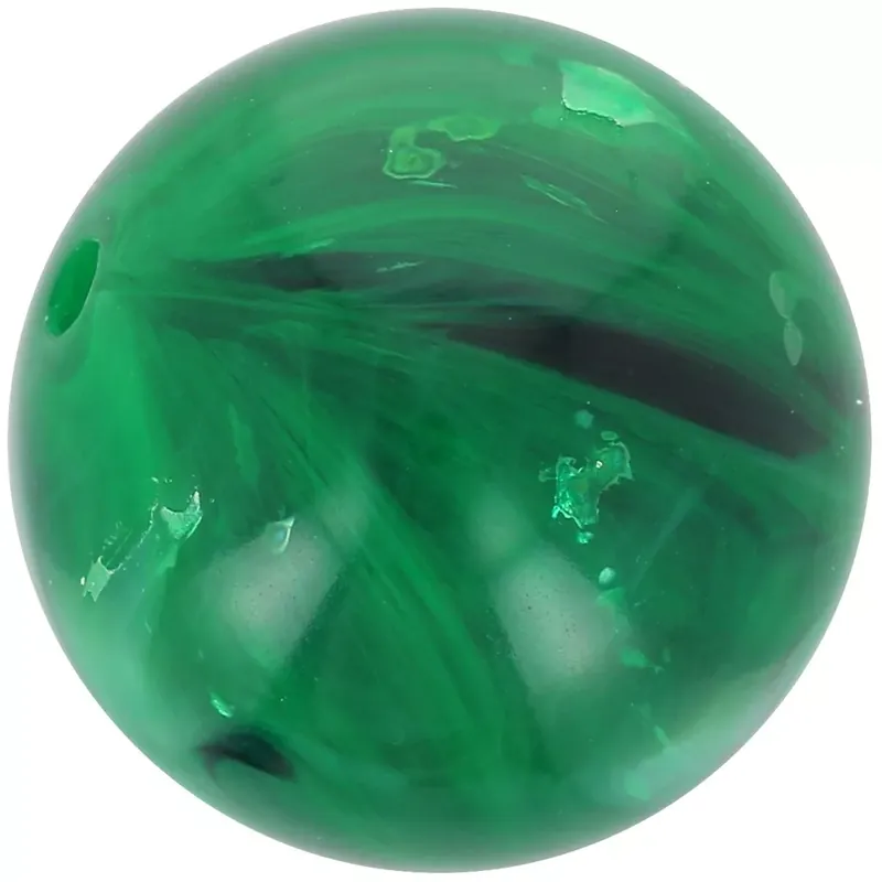 Garanzia Inclusa Perle en résine transparente 12 mm – Vert foncé marbré x6