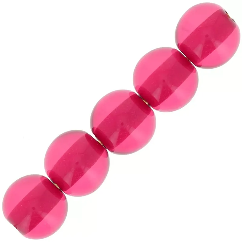 Perles en résine transparente 6 mm – Rose foncé x10 Alta Qualità