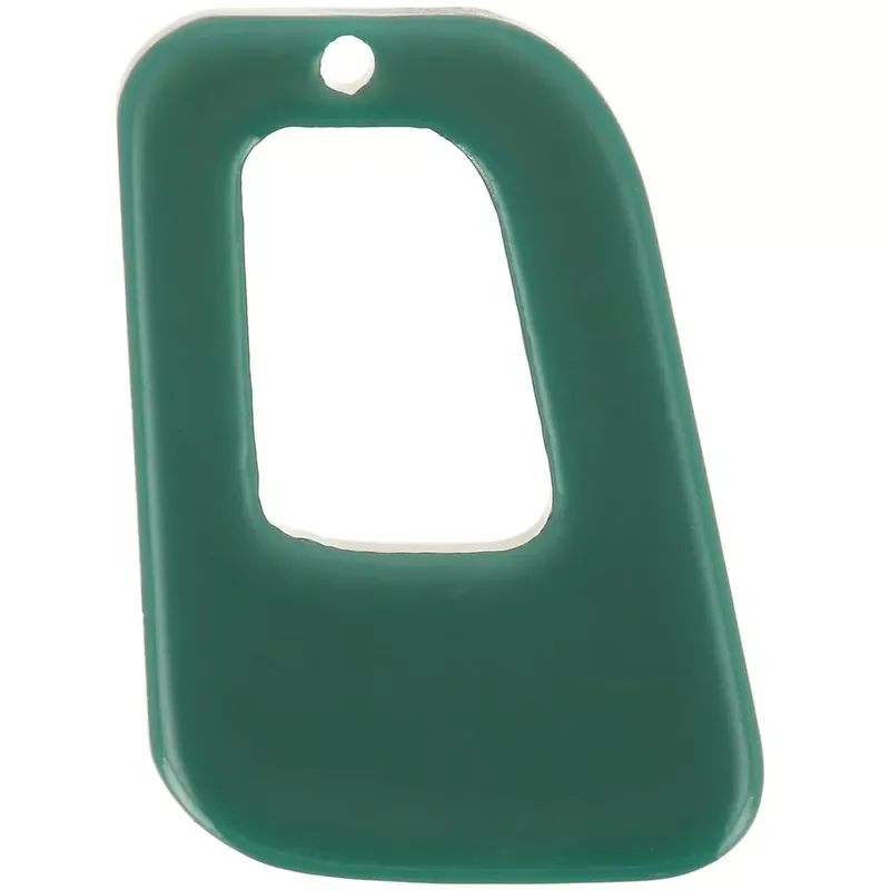 Vendita Finale Pendentif géométrique évidé en acrylique opaque 26×18 mm – Vert bouteille x1
