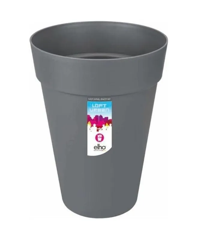 Offerta Lampo Pot de fleur Plastique Rond Loft Urban Gris anthracite Ø 34 x 45,6 cm 23 l