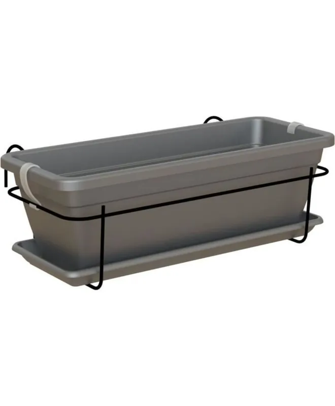 Promozione Esclusiva Kit balcon jardinière anthracite 50 x 19,5 x Hauteur 16 cm – 1,1 L