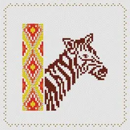 Kit broderie point de croix avec perles Marie Coeur Zèbre Professionale