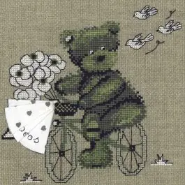 Originale Kit broderie point de croix Marie Coeur Ozone et son vélo