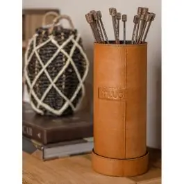 Rangement cuir tricot Muud Boîte Mountain XL - Whisky Spedizione Espresso