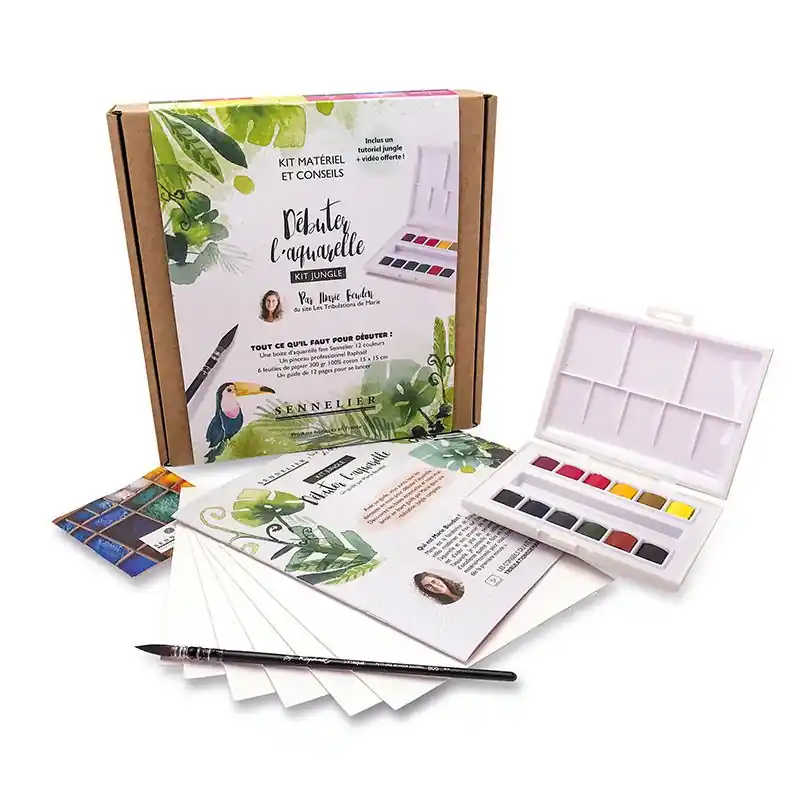Coffret découverte Marie Boudon – La Petite Aquarelle – Thème jungle A Buon Prezzo