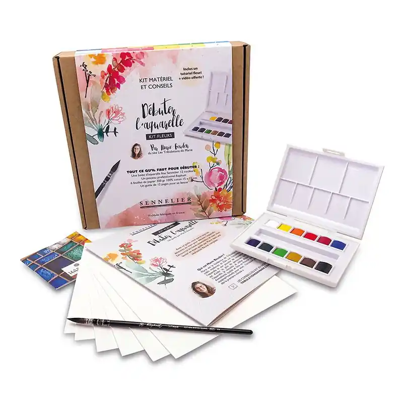 Coffret découverte Marie Boudon – La Petite Aquarelle – Thème fleuri Saldi