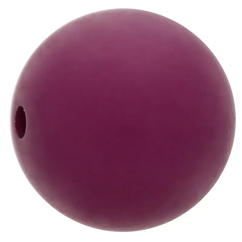 Artigianale Perle en résine opaque effet mat 14 mm – Aubergine x1