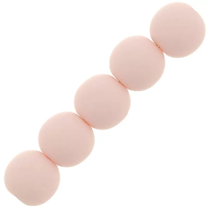 Perles en résine opaque effet mat 6 mm – Rose pastel x10 Artigianale