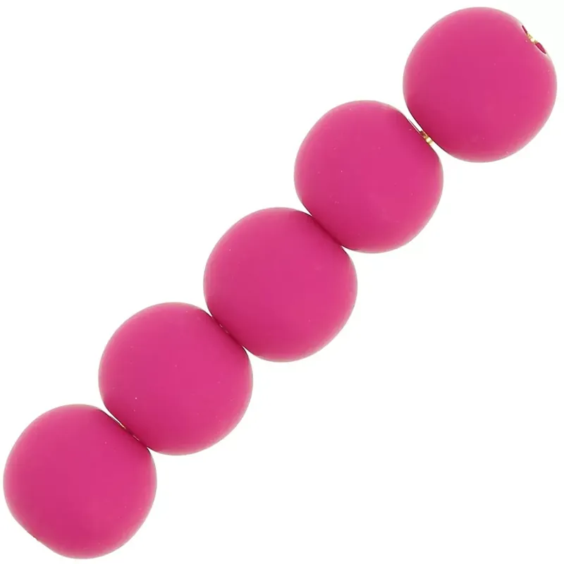 Super Prezzo Perles en résine opaque effet mat 6 mm – Fuchsia x10