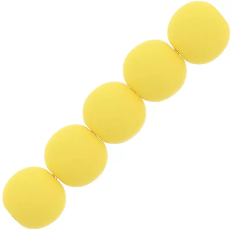 Subito Disponibile Perles en résine opaque effet mat 6 mm – Jaune soleil x10