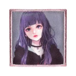 Vendita Finale Ecusson thermocollant Prym K-Pop Label – Fille cheveux violets