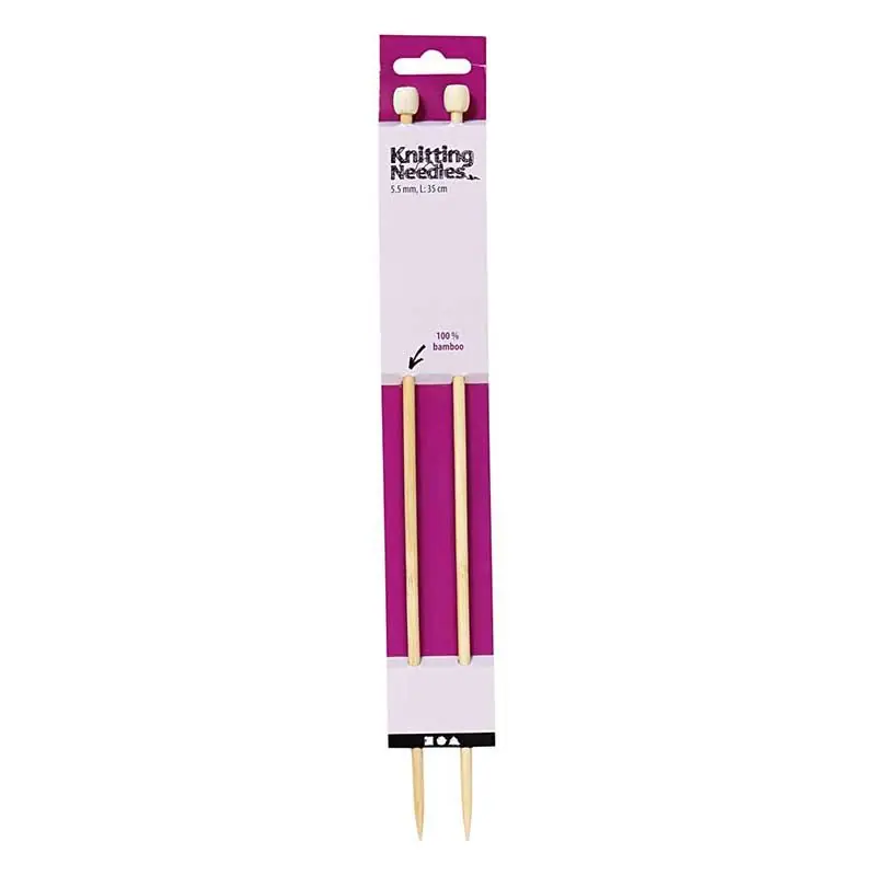 Lusso 2 aiguilles à tricoter en bambou 35 cm – Ø 5,5 mm