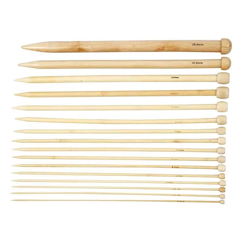 16 aiguilles à tricoter en bois 2,5-20 mm x 35 cm Spedizione Espresso