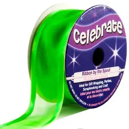 Vendita Finale Organza en bobine Celebrate Organza bords satinés vert – 25 mm x 4 m