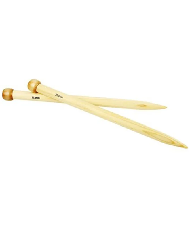 2 Aiguilles À Tricoter En Bambou 35 cm – Ø 20 mm Artigianale