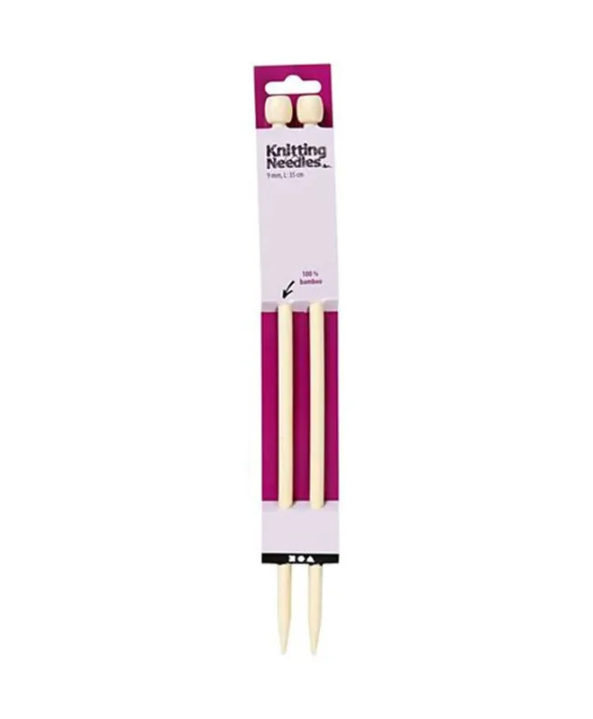 2 Aiguilles À Tricoter En Bambou 35 cm – Ø 9 mm Moderno