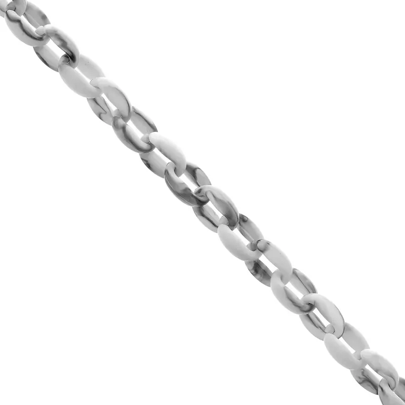 Chaîne acrylique maille forçat 11 mm – Blanc – Gris Marbré x1m Affare