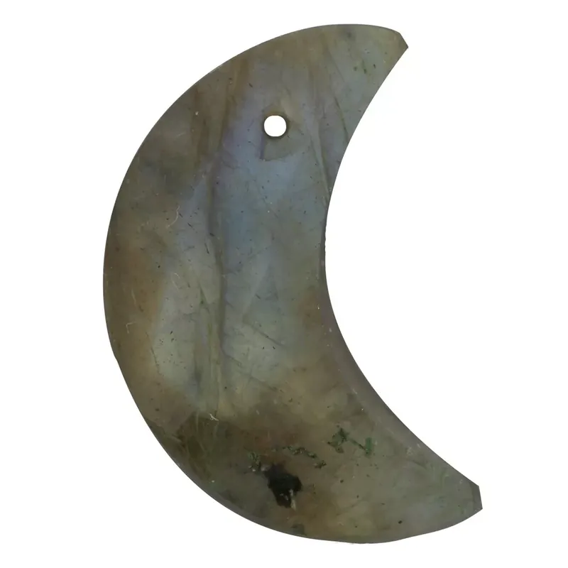 Fatto A Mano Pendentif demi-lune facetté 16×10 mm en pierre gemme – Labradorite x1