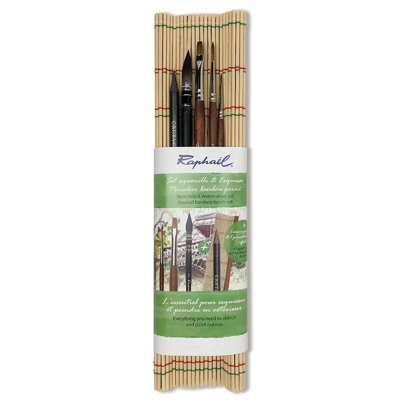 Set de 4 pinceaux en bambou + 1 monolith pour aquarelle Offerta Speciale