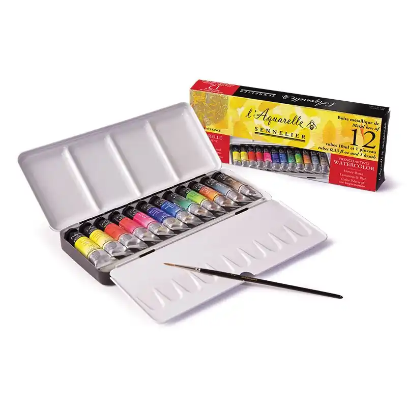 Spedizione Mondiale Boîte métal aquarelle – 12 tubes 10 ml