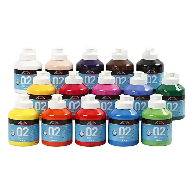 Set 15 peintures acryliques Mate A-Color – Couleurs Assorties 500 ml Direttamente Dal Produttore