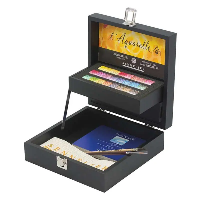 Autentico Coffret noir aquarelle – 24 demi-godets aqua extra-fine