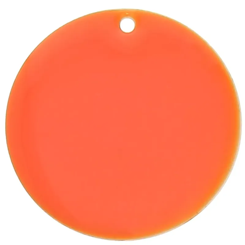 Ultimissimo Modello Sequin rond en métal et résine époxy 25 mm – Orange x1