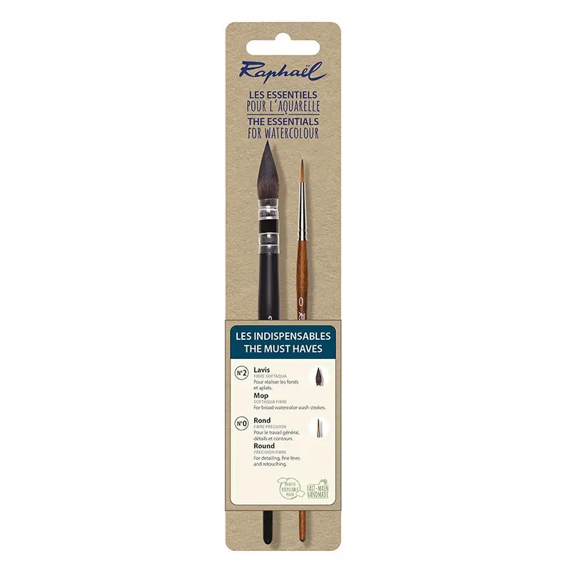 Set de 2 pinceaux indispensables pour aquarelle Consegna Rapida