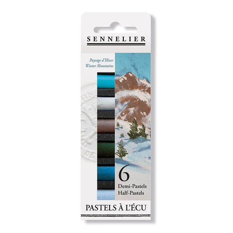 Prezzo Scontato Etui pastels « A l&rsquo;écu » – 6 demi-pastels – Paysage d&rsquo;Hiver