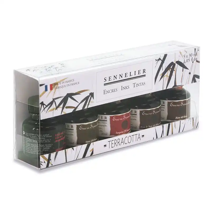 Ultima Occasione Coffret d&rsquo;encre de Chine – couleurs terre – 5 x 30 ml