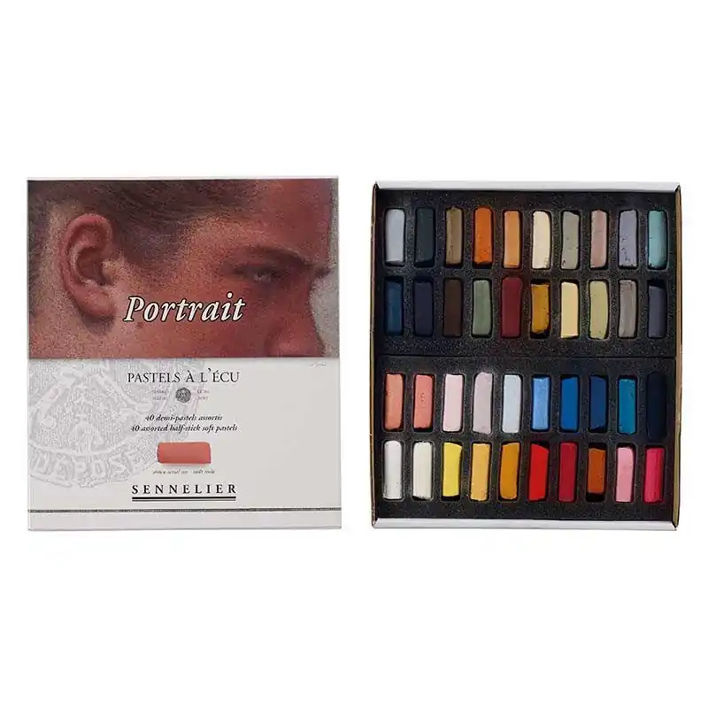Solo Oggi Etui Pastels « A l&rsquo;écu » – 40 demi-pastels – Portrait