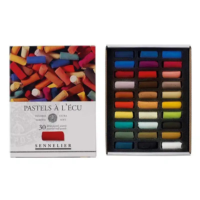 Ultima Occasione Etui Pastels « A l&rsquo;écu » – 30 demi-pastels – Assortis