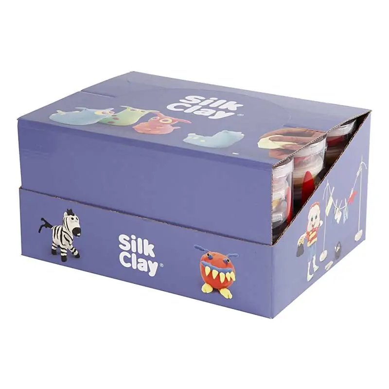 Set 12 pâtes à modeler Silk Clay – Couleurs basiques et néons Subito Disponibile