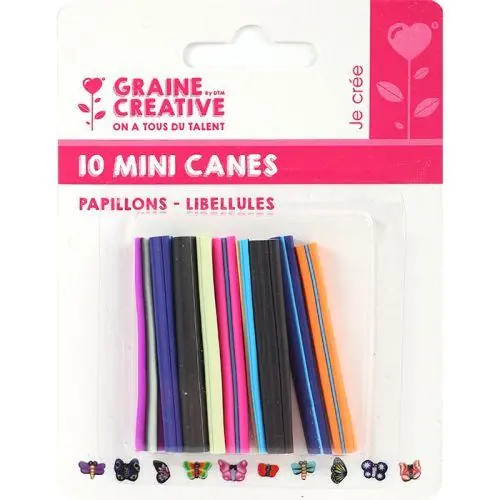 10 mini canes pâte polymère à trancher 5 x 0,5 cm – Papillons & libellules Più Venduto